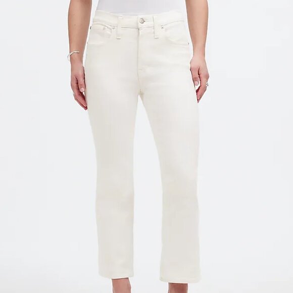 Madewell Petite Kick Out Crop Jeans in Pure White Size Petite 26 NWT - Picture 2 of 13